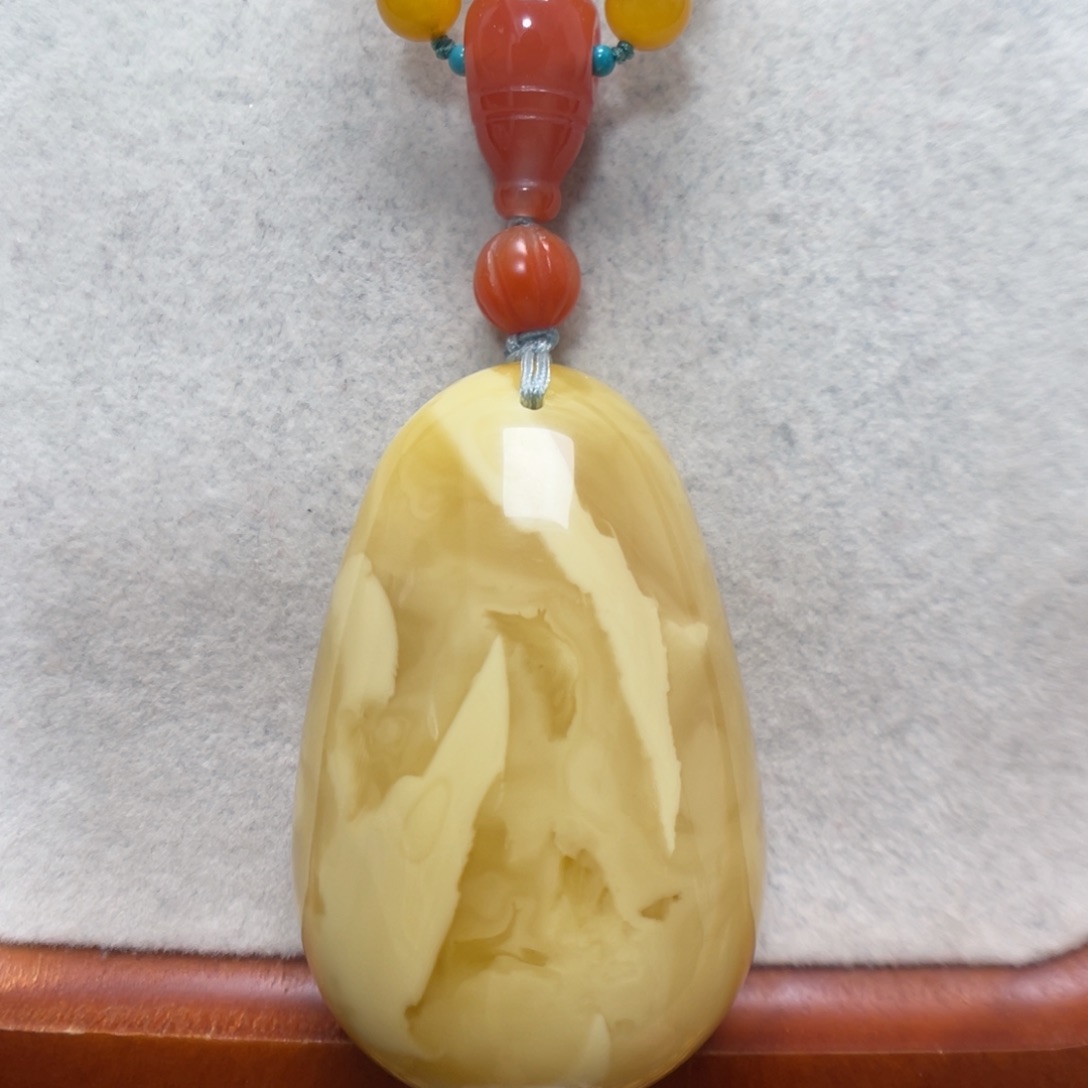 蜜蜡未镶嵌项链吊坠