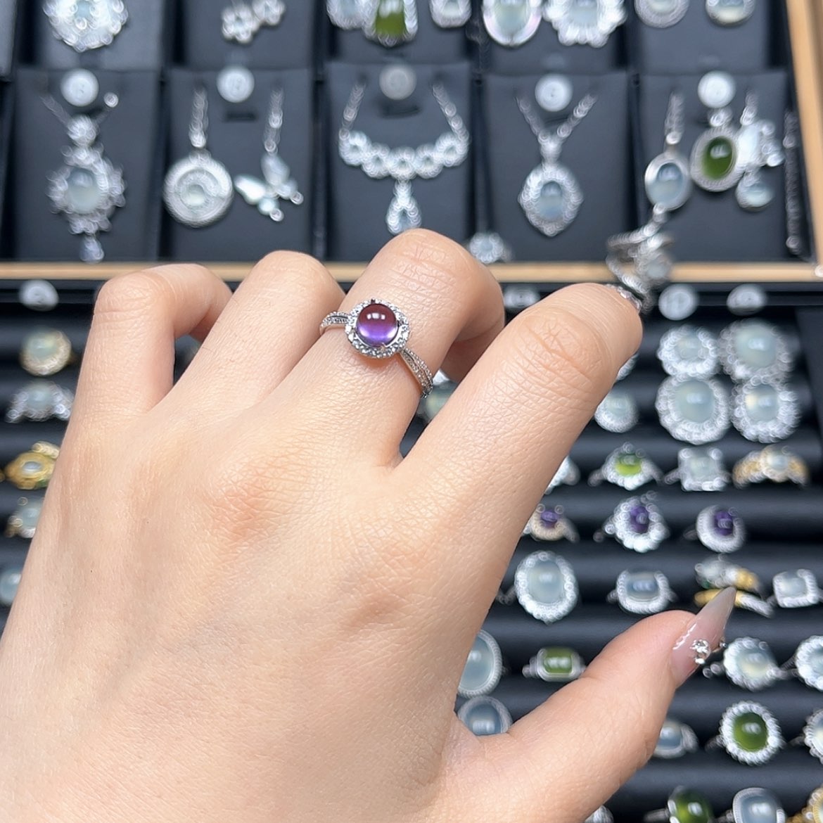 【闪购商品】紫晶戒指银S925镶嵌ʚ****莯