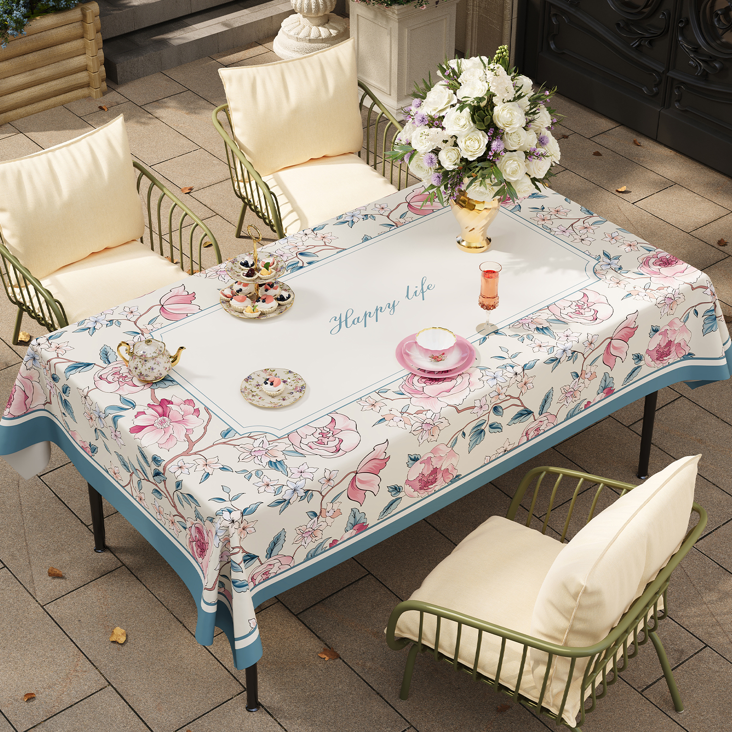 本知风说花事防烫防水防油免洗桌布简约高级感新款2025餐桌茶几布