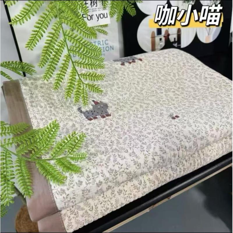 【北奈かわ会社】200*230cmA类有氧针织双层纱四季床盖床单快乐猫咪