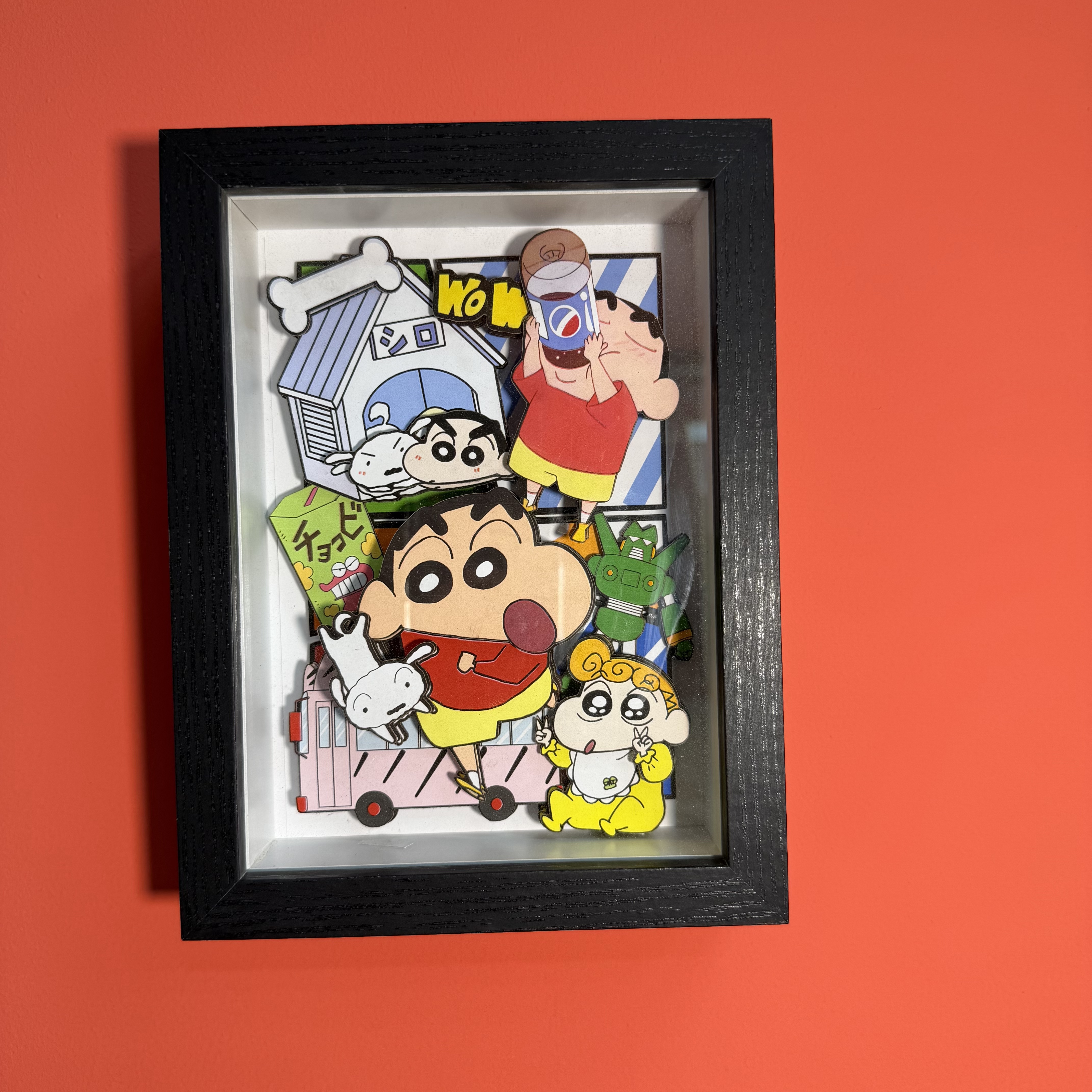 【蜡笔小新】蜡笔小新小立体镂空装饰画摆件