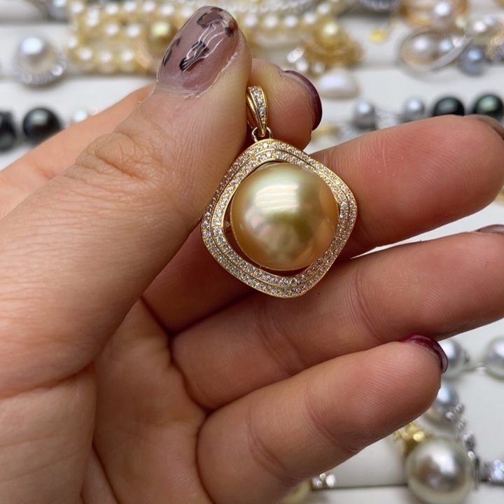 海水珍珠吊坠(不含链)银S925镶嵌