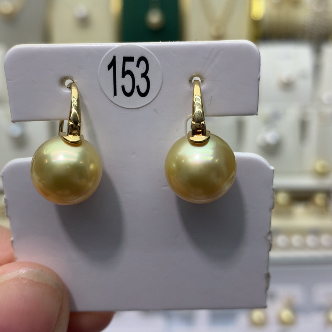 海水珍珠耳饰银S925镶嵌