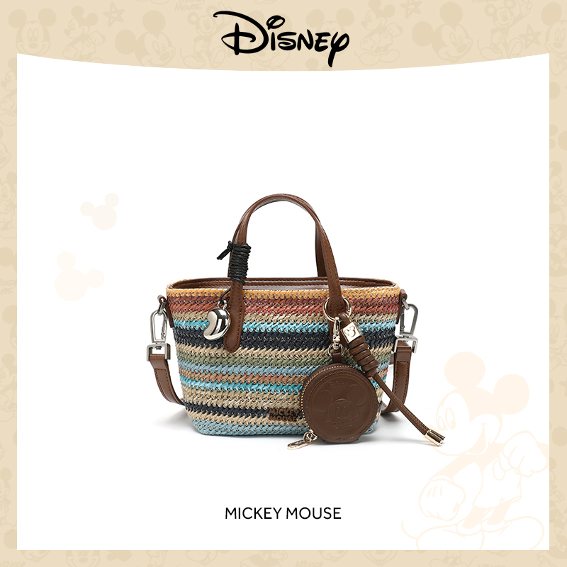 Disney/迪士尼5-28上新小众时尚编织彩色菜篮子包DSN-5937G彩色