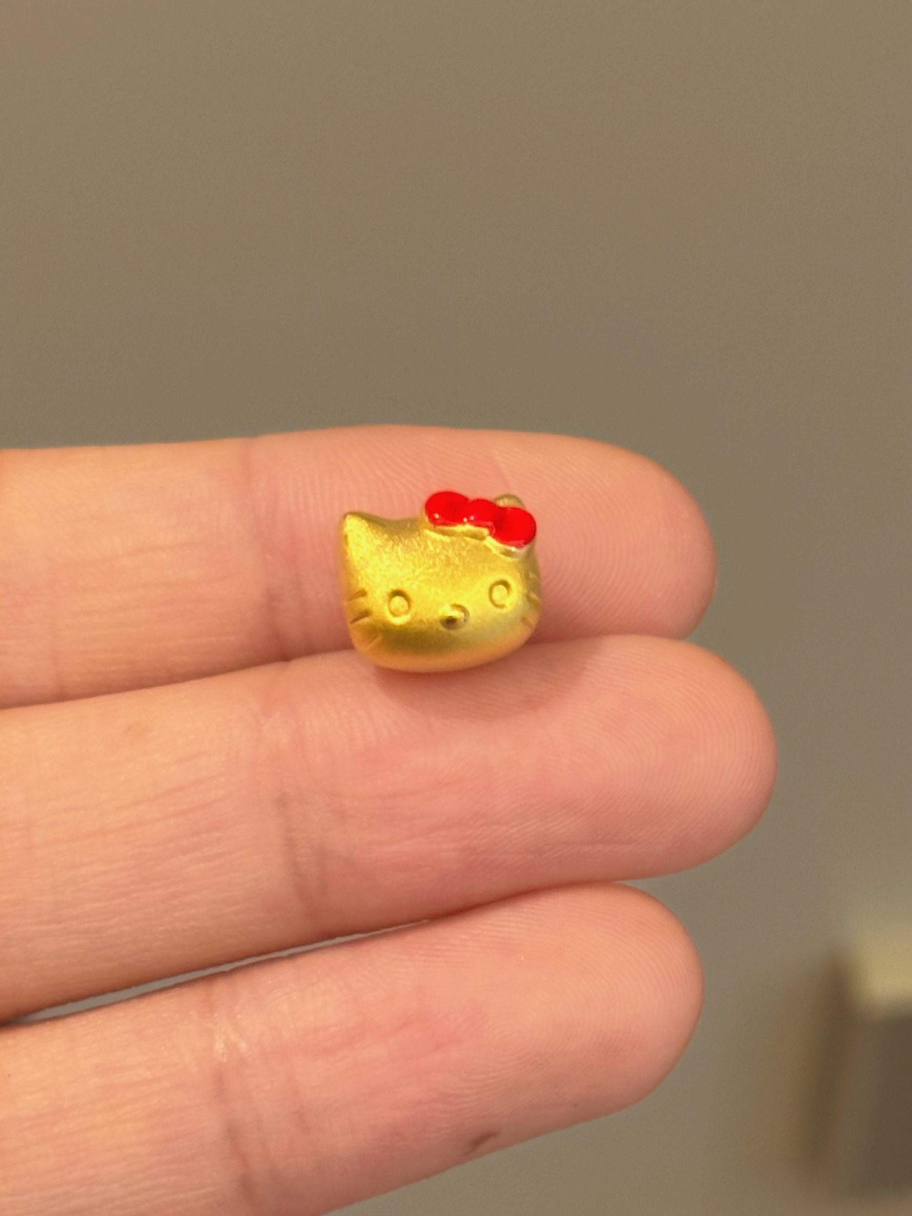 贝贝黄金 足金999 经典kt头 红蝴蝶结 珐琅彩 转运珠 103