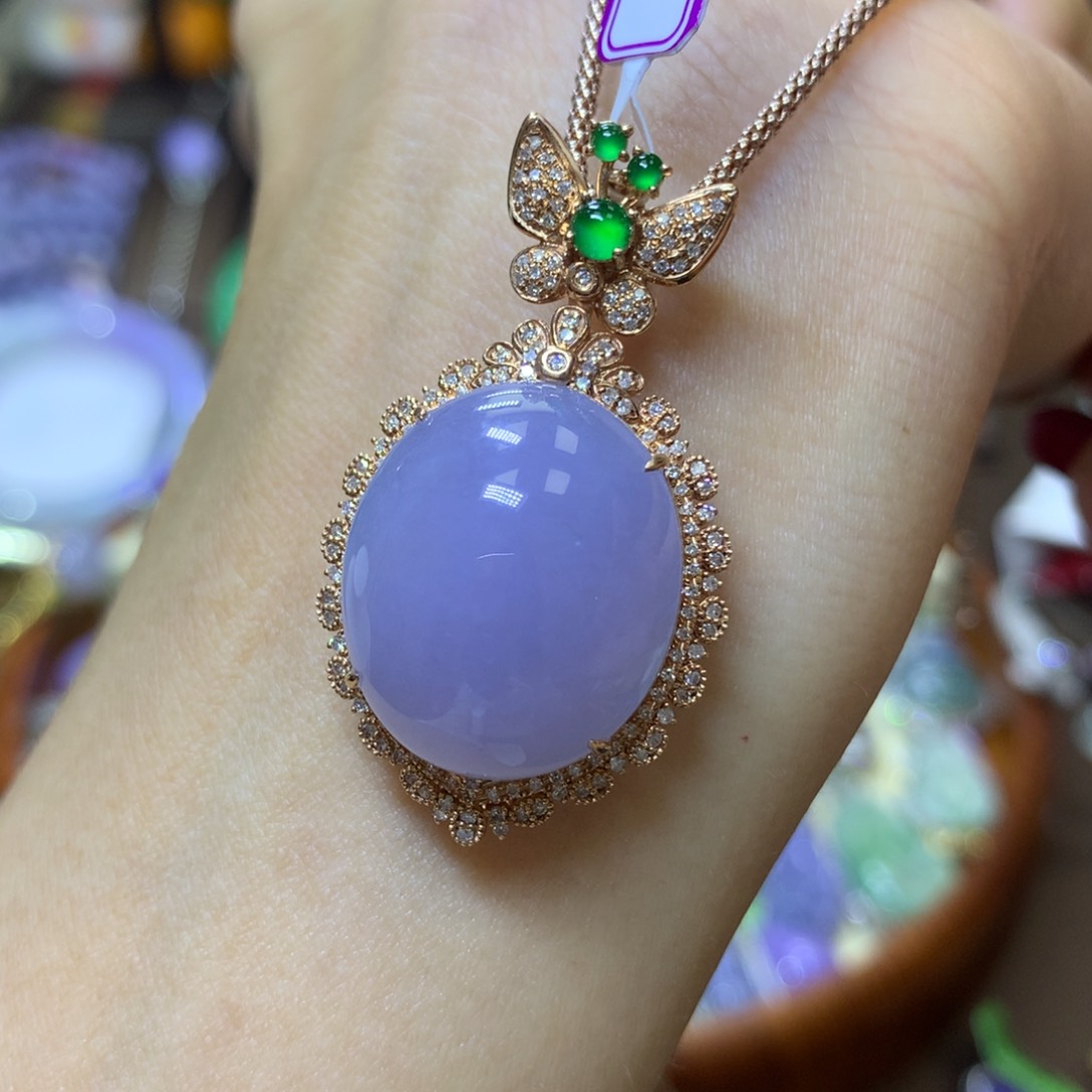 【闪购商品】翡翠颈饰18K金镶嵌翡翠