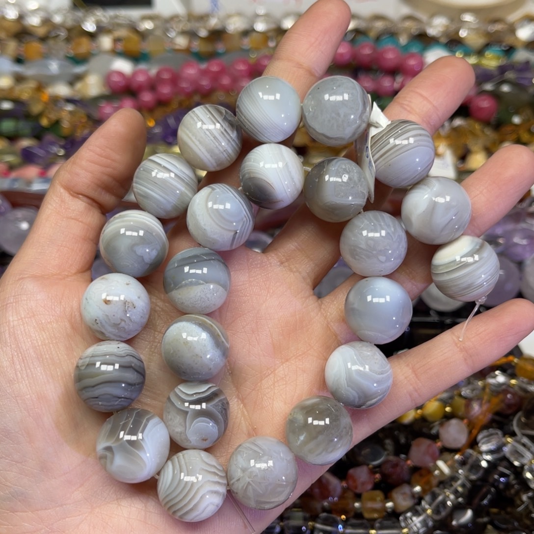 黑***虹玛瑙/玉髓散珠波斯湾玛瑙卡16