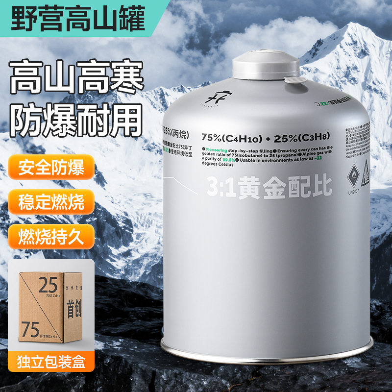 高山气罐户外野炊露营小煤气罐高原扁气罐便携式炉具丁烷液化气瓶