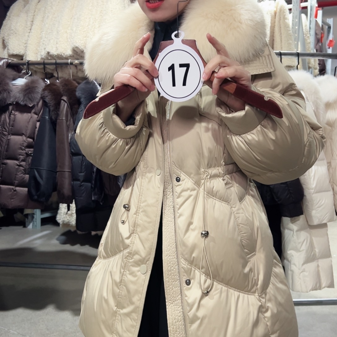 时尚保暖真狐狸毛领外套17号