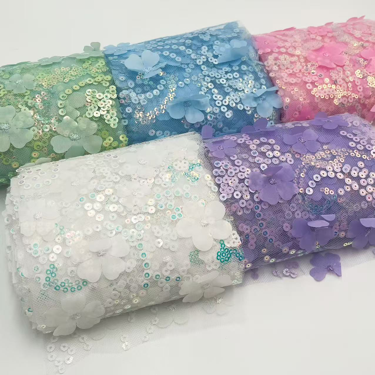 【小蚂蚁饰品】 12厘米亮片花朵网纱发饰