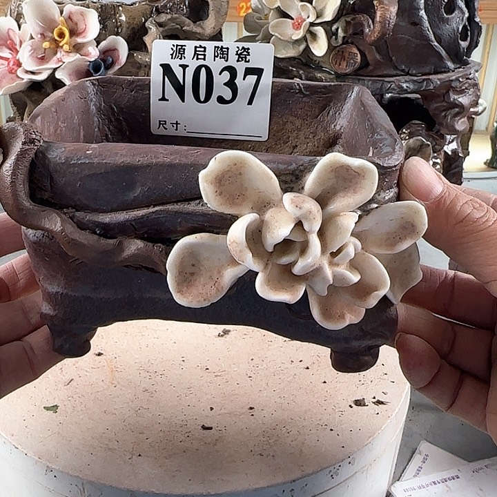 紫砂花盆景德镇陶瓷多肉037