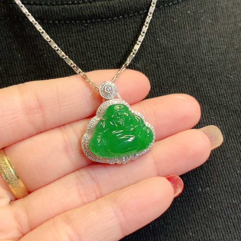 【闪购商品】翡翠吊坠(赠链)18K金镶嵌