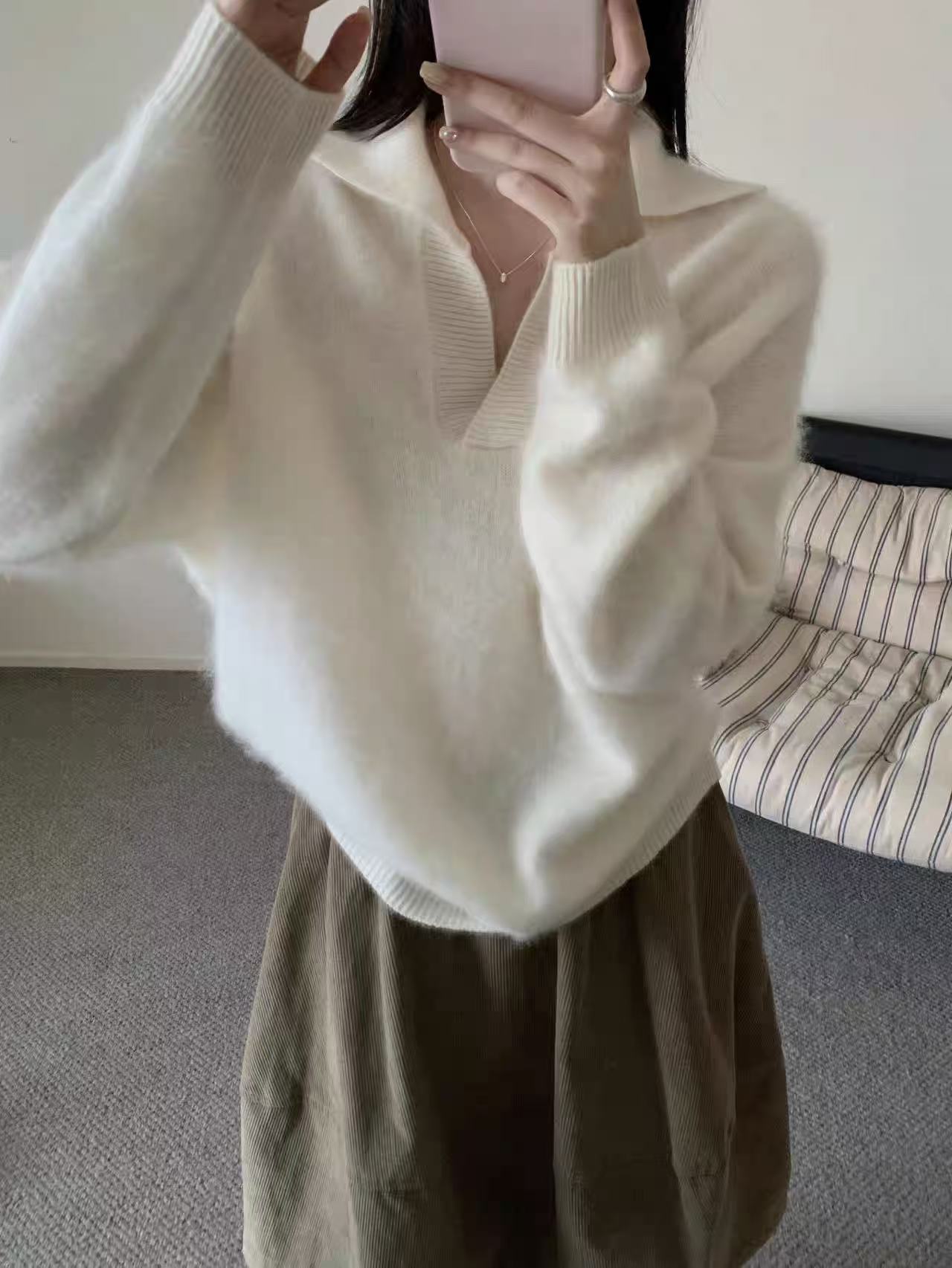 【鑫绒毛衣】衫中v领打底针织衫宽松秋冬打底衫毛针织衫Y777-A188