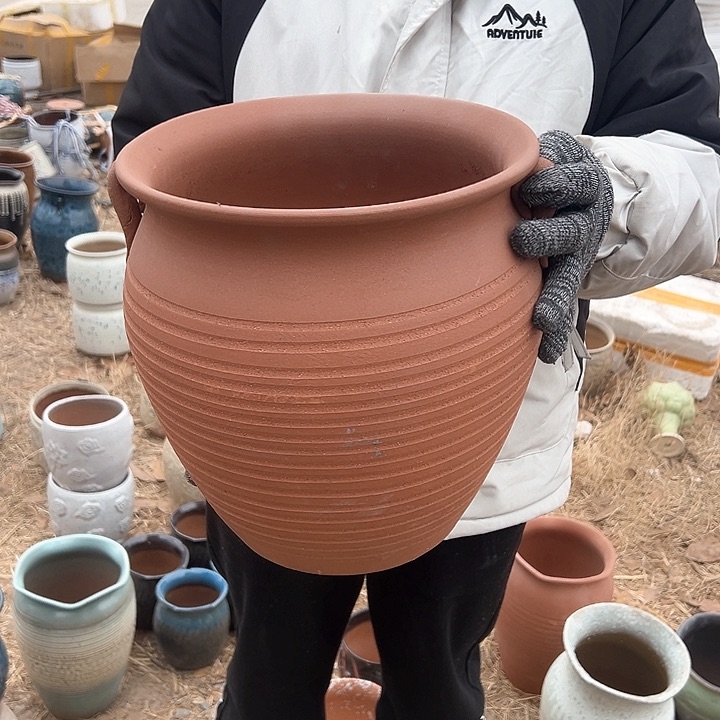 紫砂花盆高度30口30              