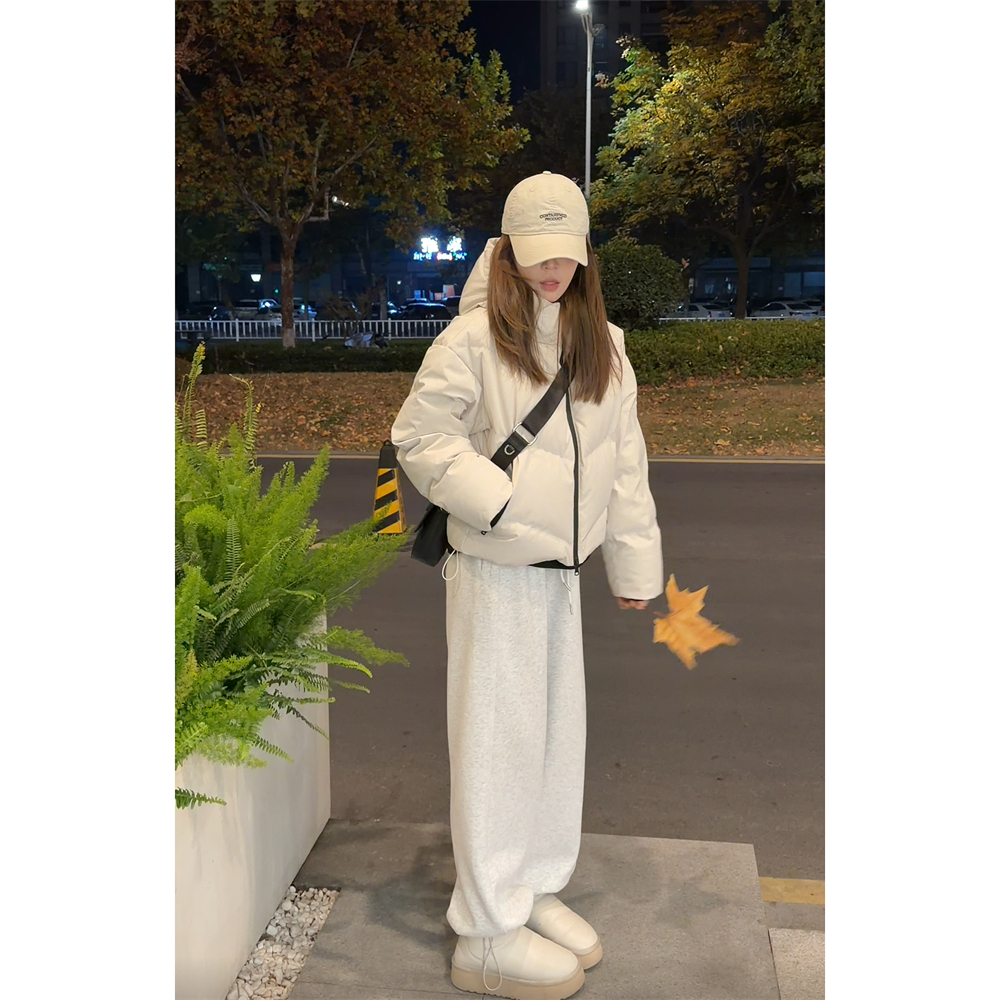 NN LIMITED≥新款自制9725连帽抽绳内里背带短款羽绒服