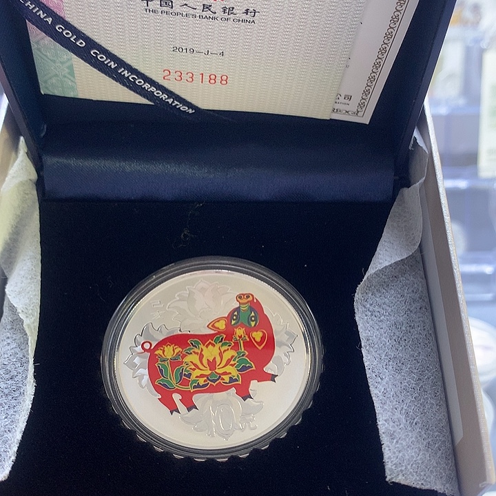一***i纯银2019猪年彩色银币
