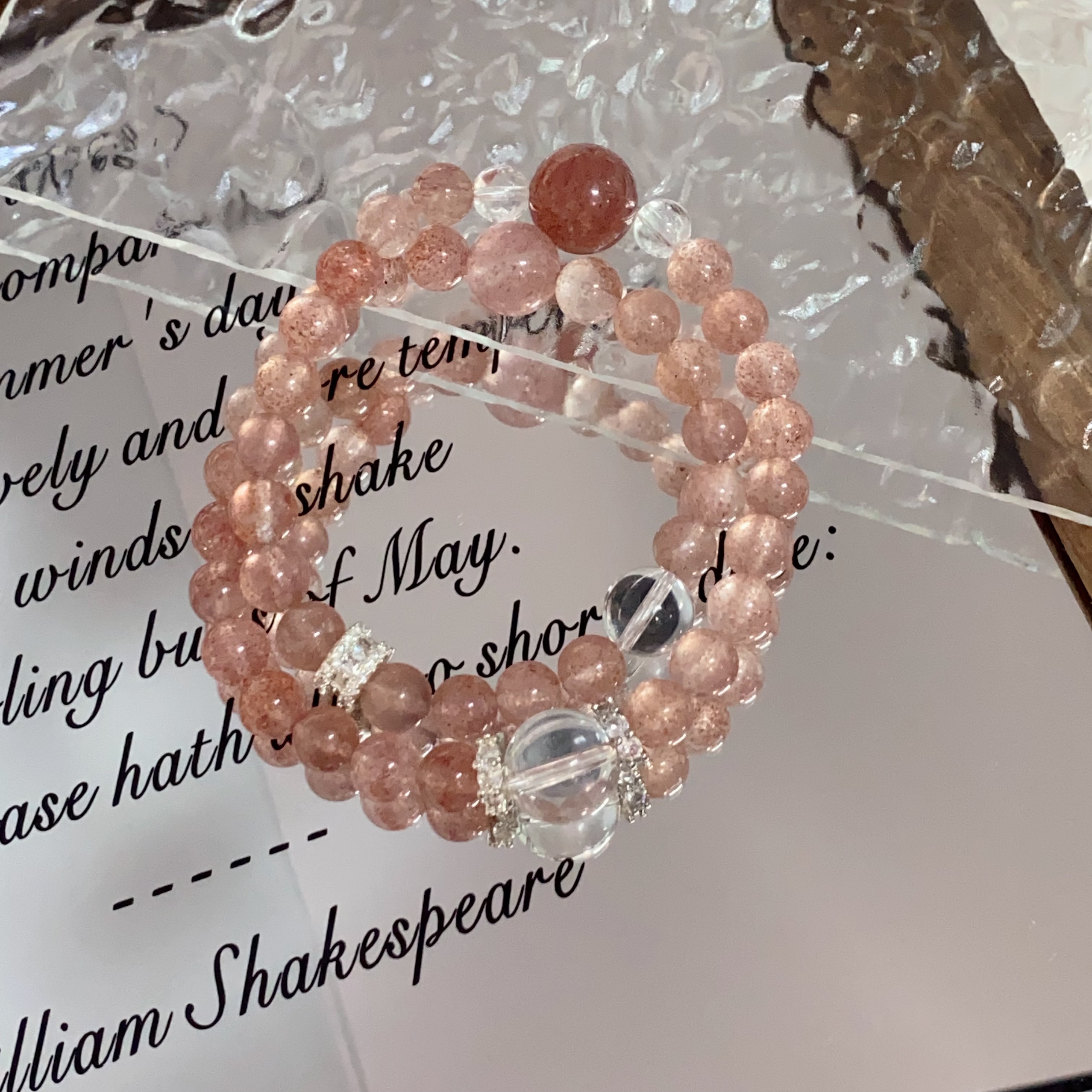 草莓白水双圈高级贵气送礼女款时尚手串原创设计ZDYSJ00535