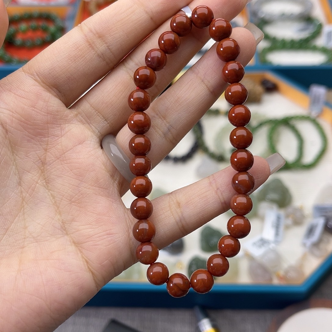 南红玛瑙未镶嵌手链w2南红7mm
