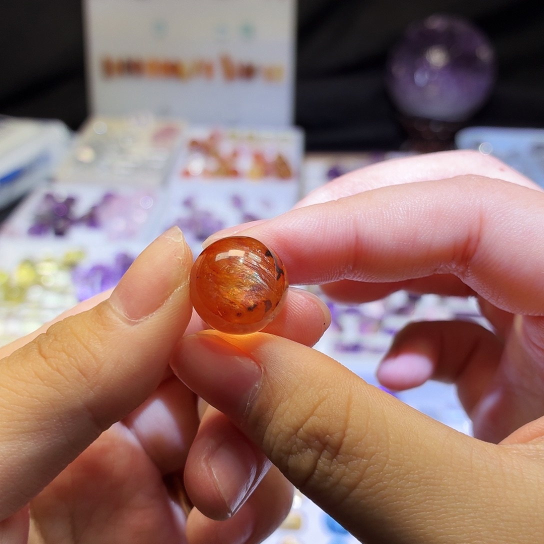 吊坠(不含链)水晶未镶嵌胶花 圆珠 打孔定制不退换