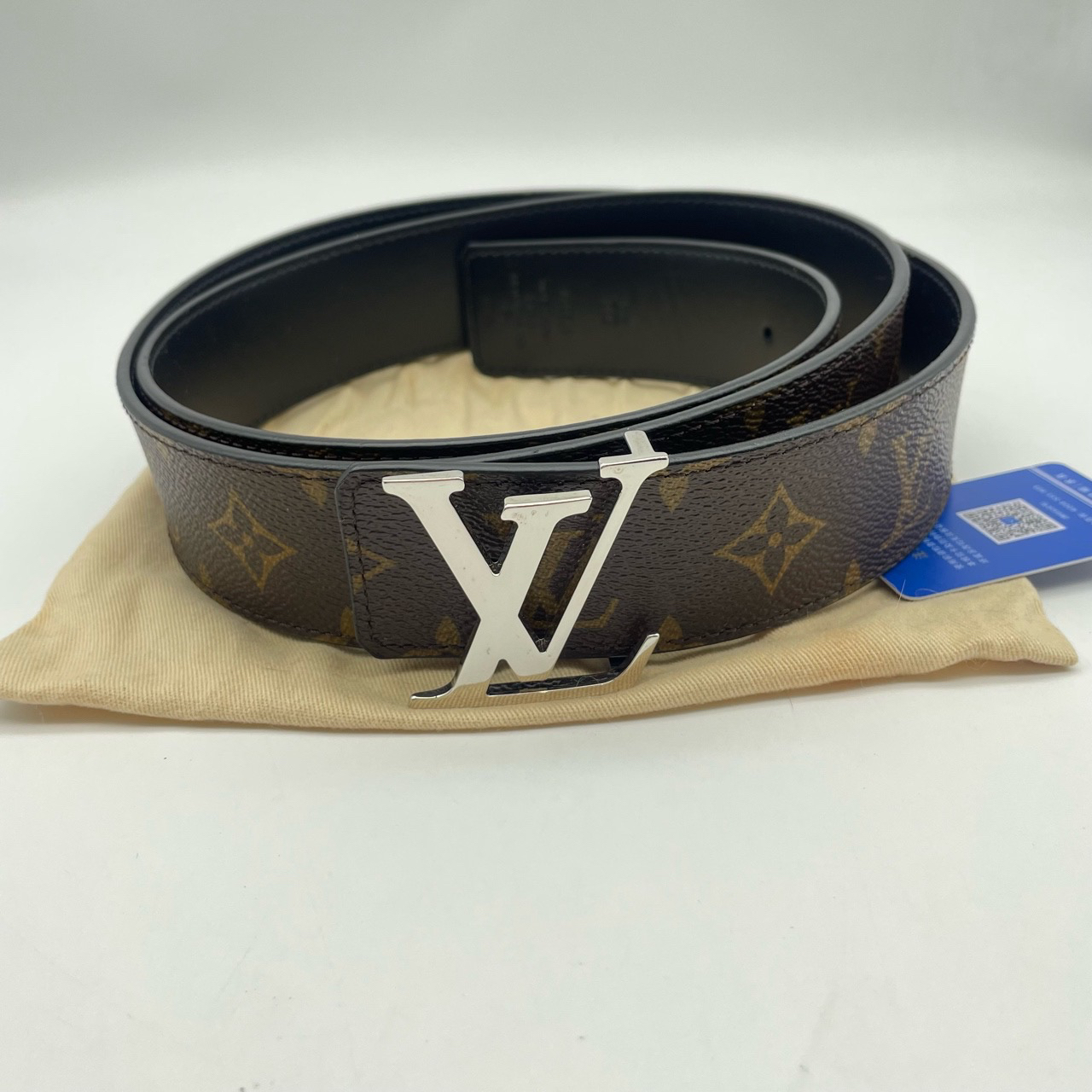 99新 LouisVuitton/路易威登 lv双面银扣皮带120码12912902