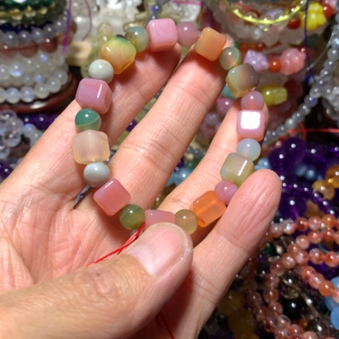 玛瑙/玉髓手链未镶嵌手串方糖