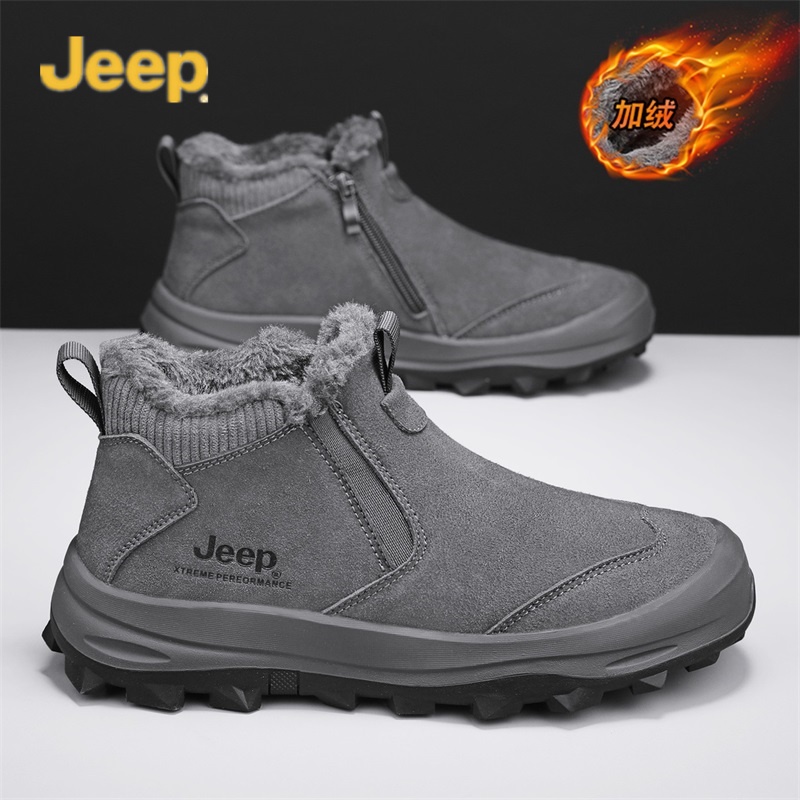 JEEP/吉普男鞋秋冬加绒加厚百搭雪地靴户外休闲保暖耐磨棉鞋男鞋
