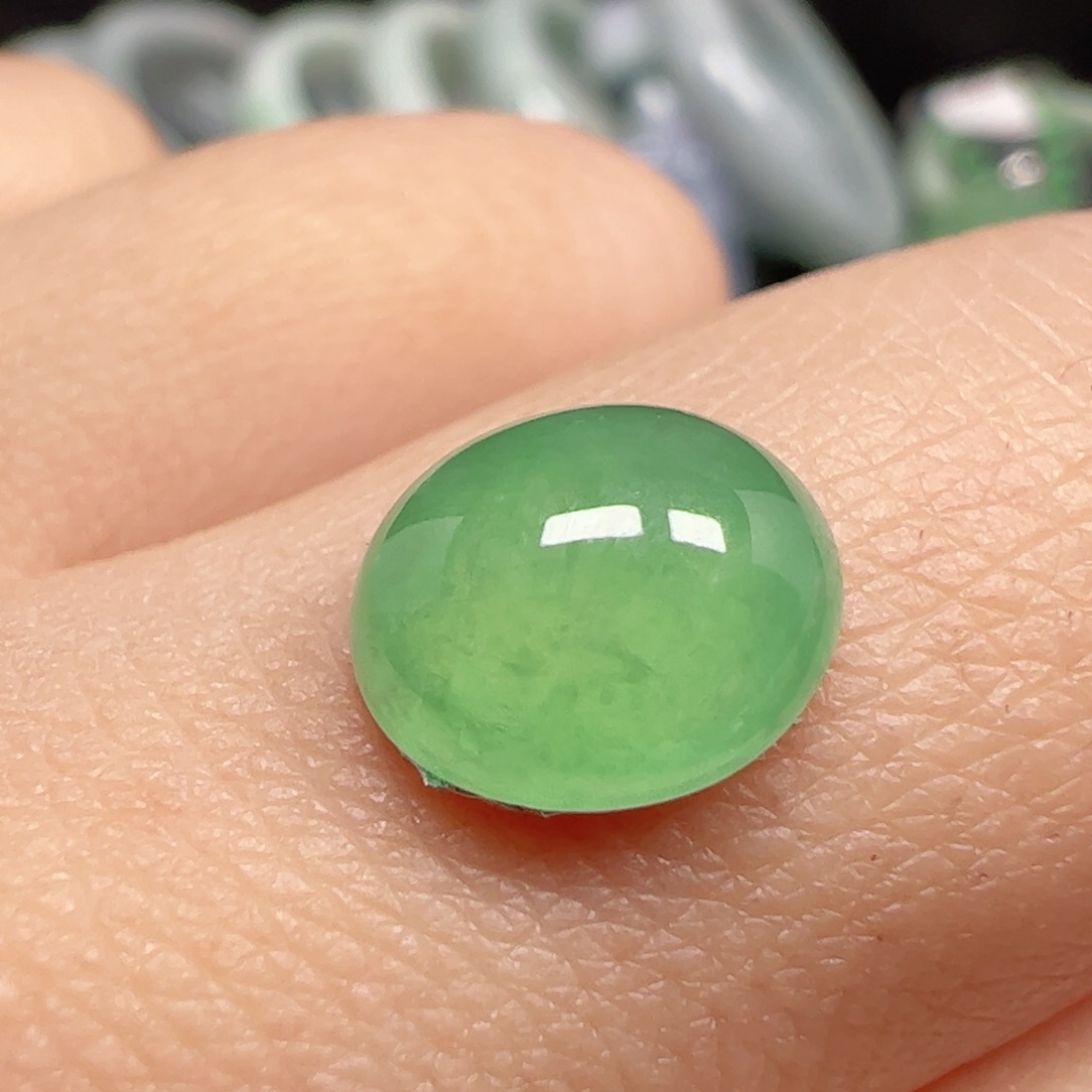 翡翠未镶嵌耳饰蛋面