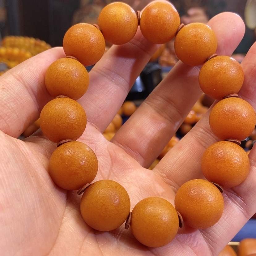 【闪购商品】星***海磨砂橘皮圆珠手串17.5