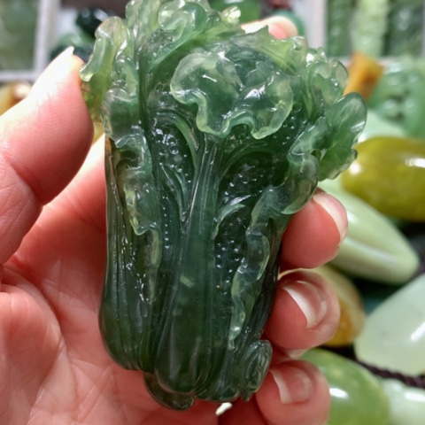 蛇纹石玉手把件未镶嵌