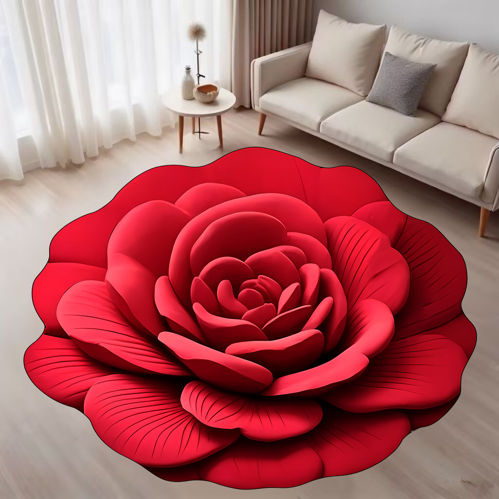 橡胶防滑底3D立体异形花垫卧室浴室入户门垫花