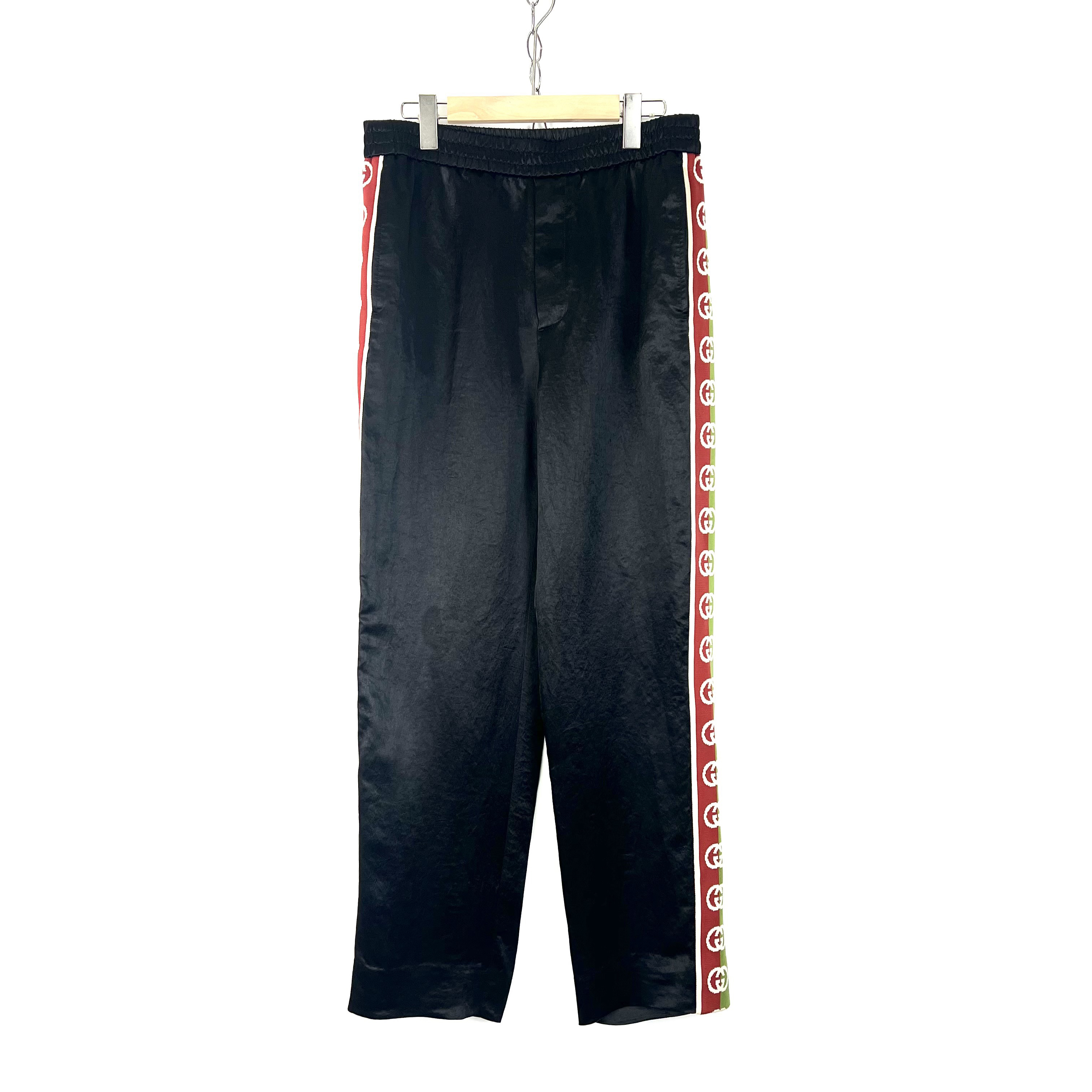 95新 GUCCI/古驰 48码/丝绸串标醋酸长裤/无领标 如图/08491