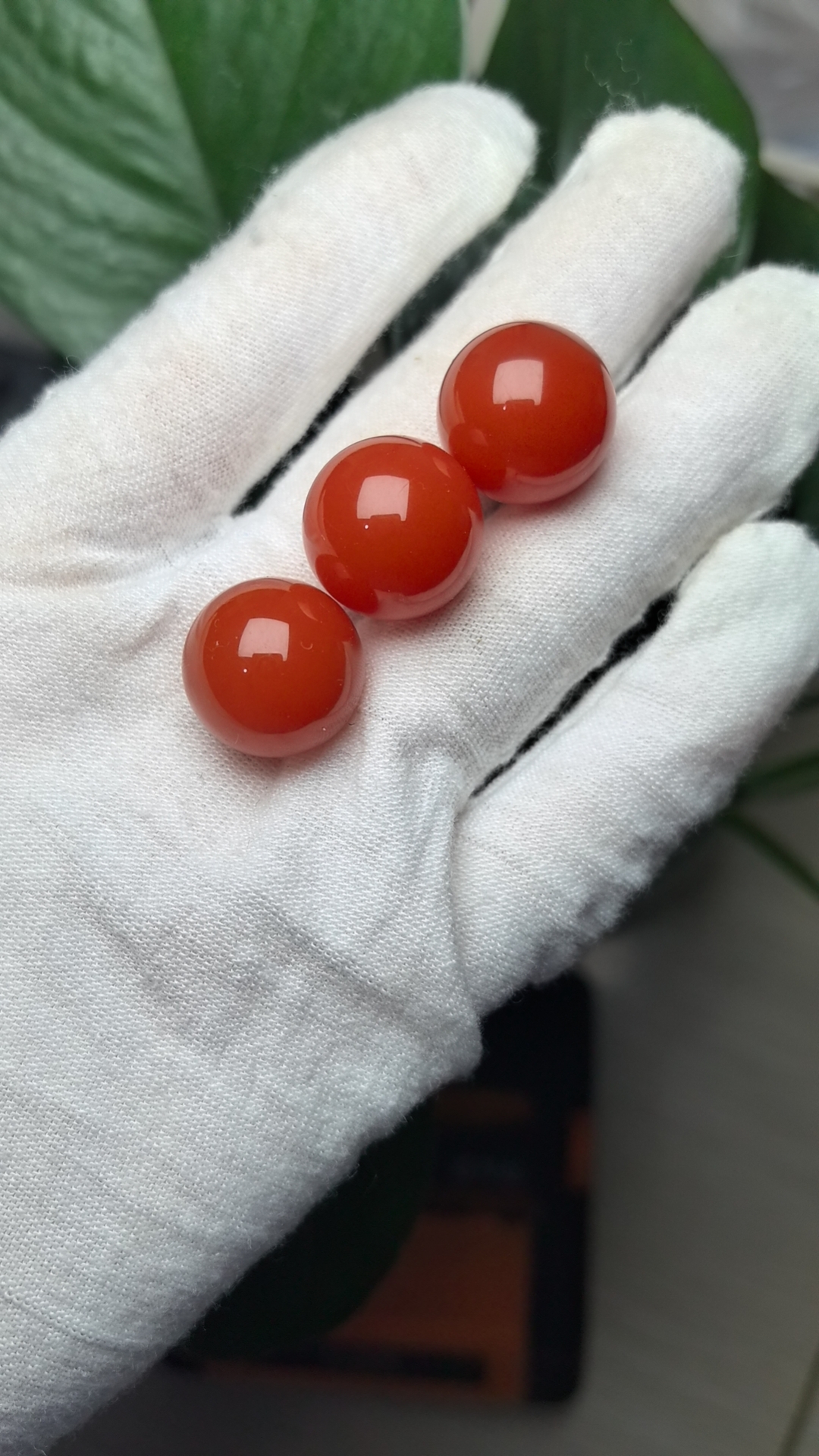 南红樱桃红满肉珠子尺寸16