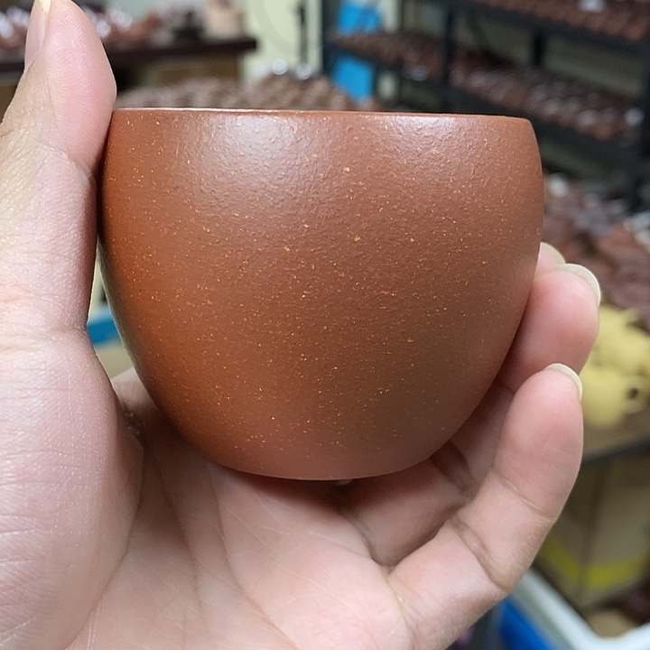 紫砂茶杯大缸杯红降坡