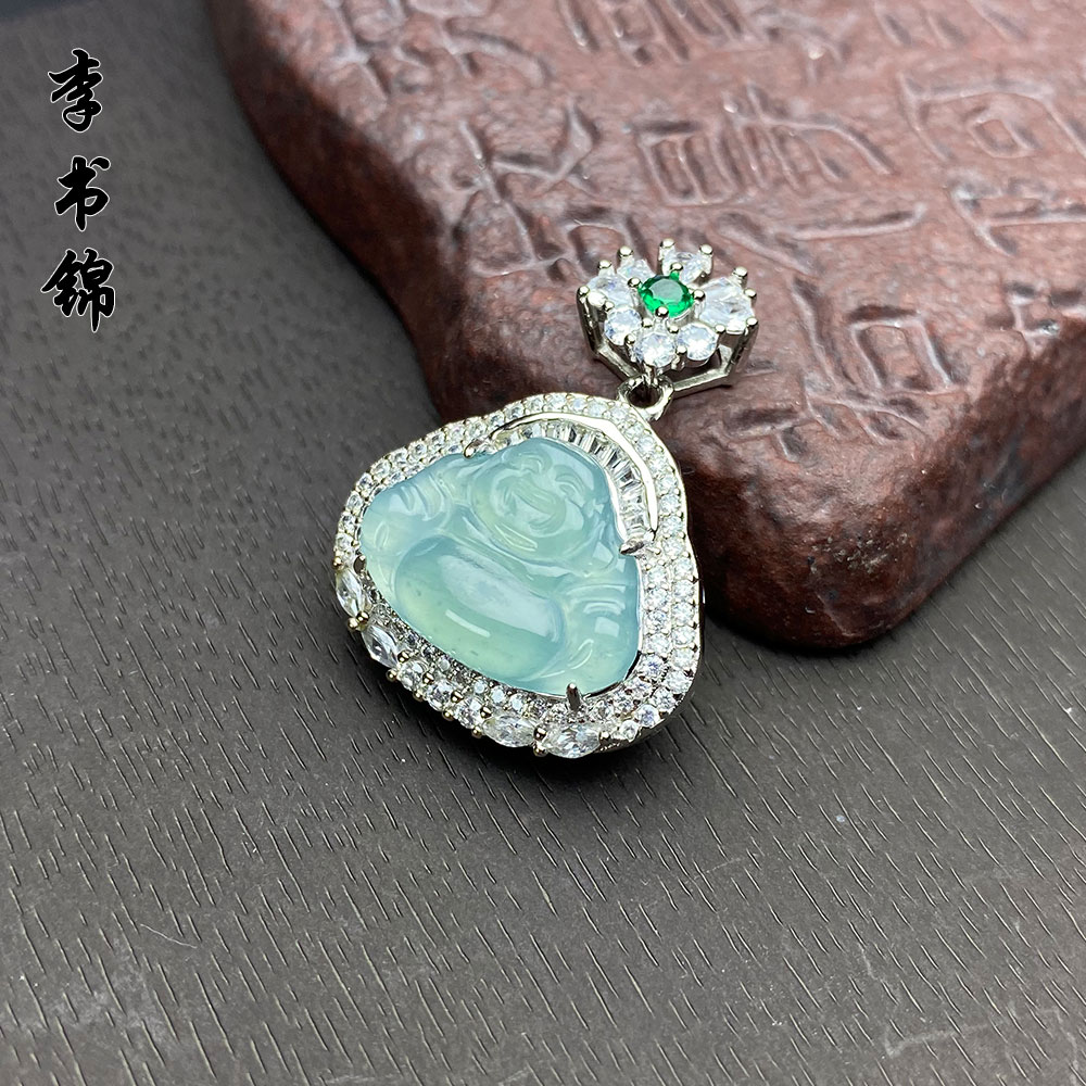 李书锦翡翠蓝水佛公吊坠 BT A366 418 478 单个 多样性发货
