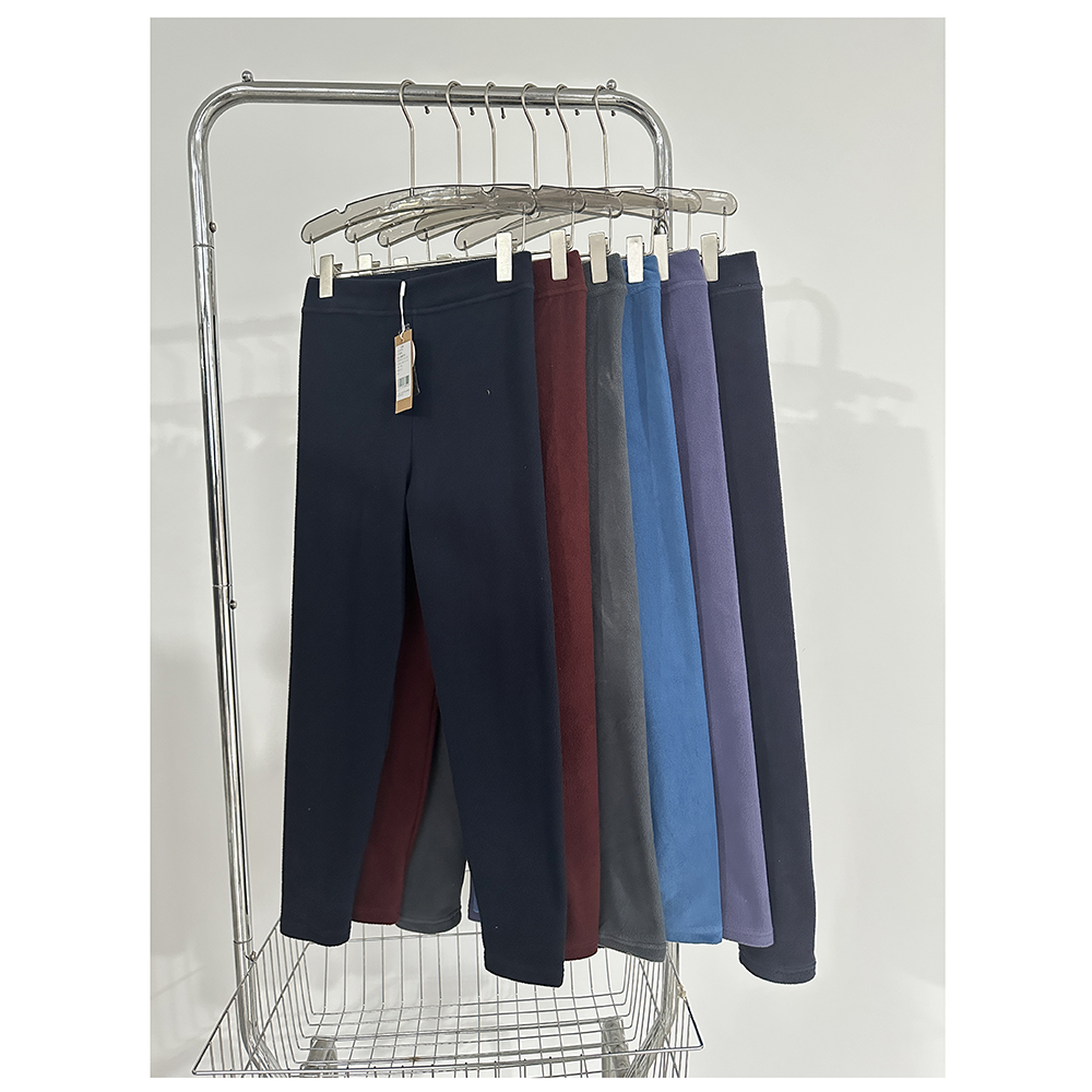 K326 秋冬新款小个子女士时尚百搭修身直筒小脚摇粒打底裤