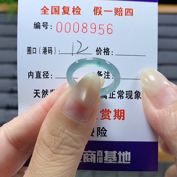 翡翠未镶嵌戒圈8956
