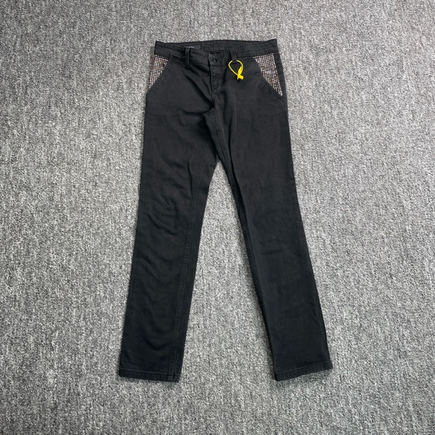 95新 GUCCI/古驰 5846/Gucci 黑色logo贴饰牛仔长裤/38码/98新