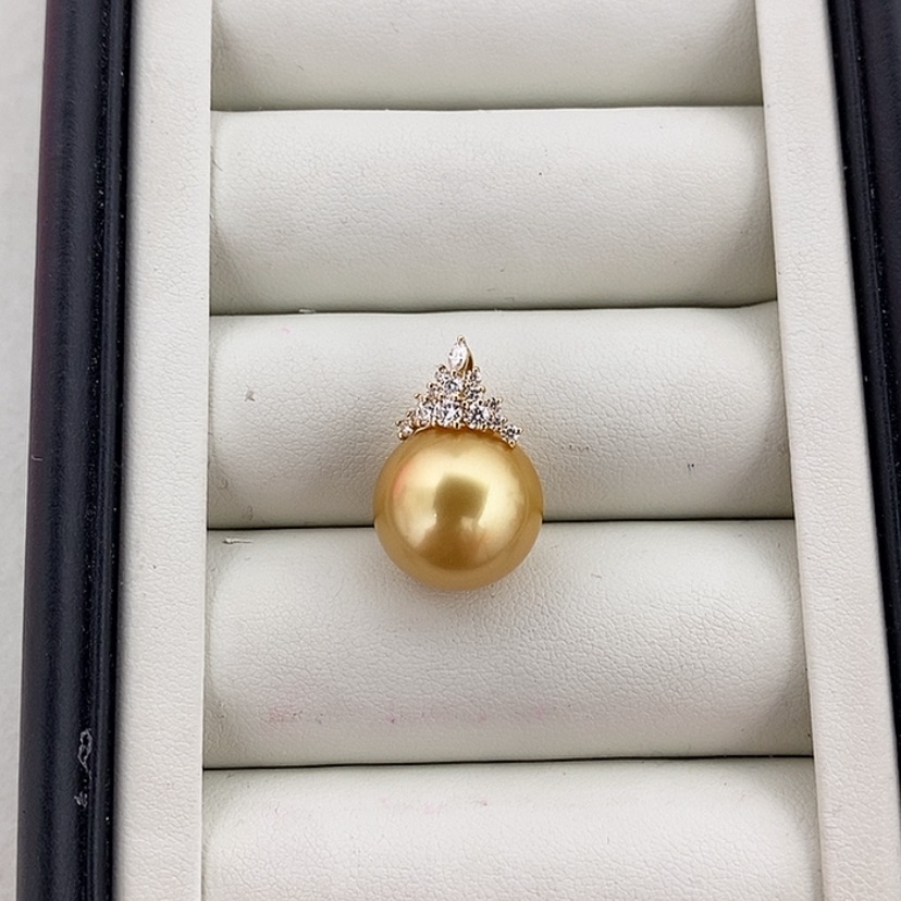 【闪购商品】18K金镶嵌吊坠(不含链)海水珍珠小*瓶