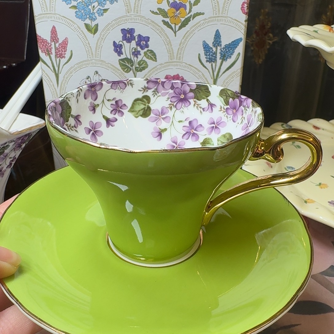 45%以上骨粉骨瓷咖啡杯绿色