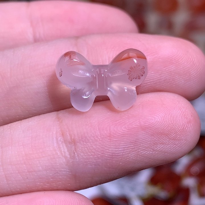 南红玛瑙未镶嵌珠宝半成品蝴蝶结