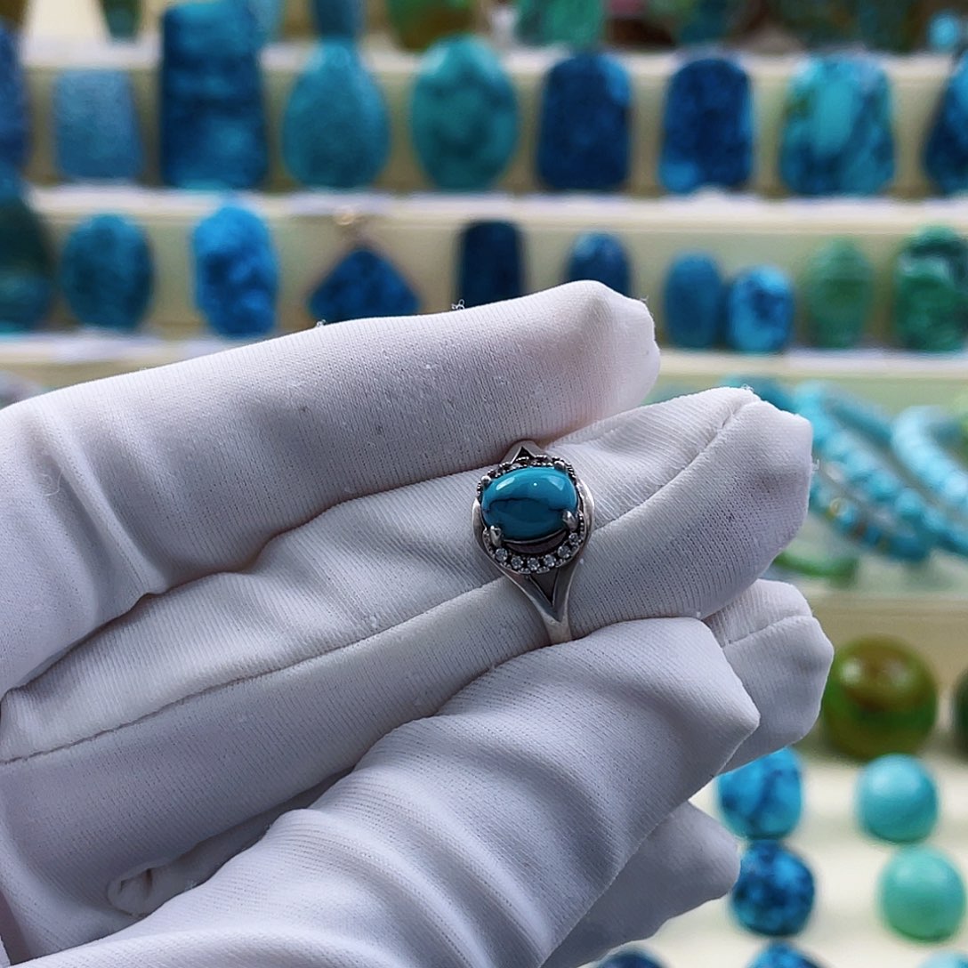 绿松石银S925镶嵌绿松石未镶嵌挂件