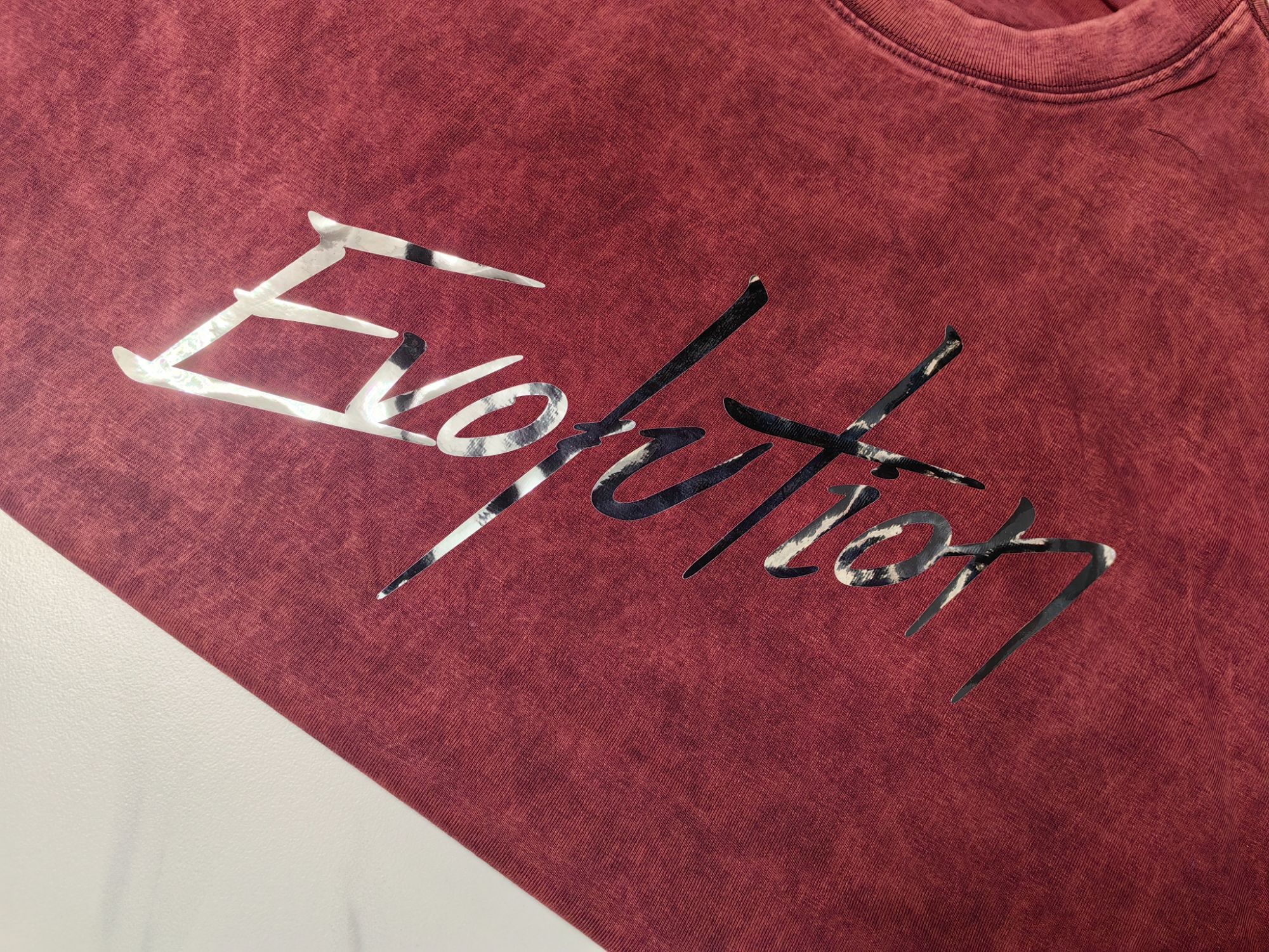 渐变红Evolution进化谢霆锋演唱会应援款水洗重工短袖纯棉T恤A123