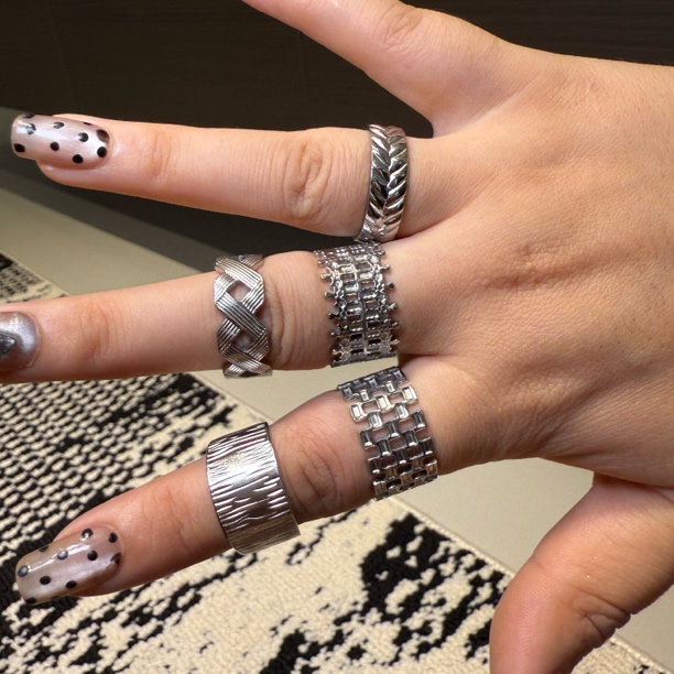 钛钢戒指 女日韩原创设计风格戒指