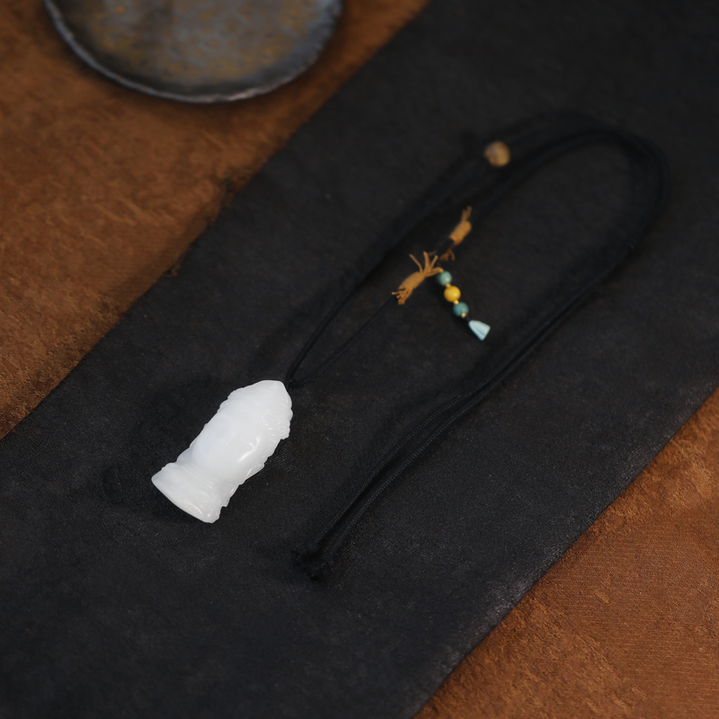 麦麦【舒念】天然和田玉白玉 吊坠 观音 多样性发一