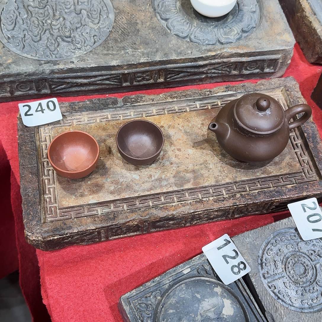 老砖茶台，砚台，画像砖