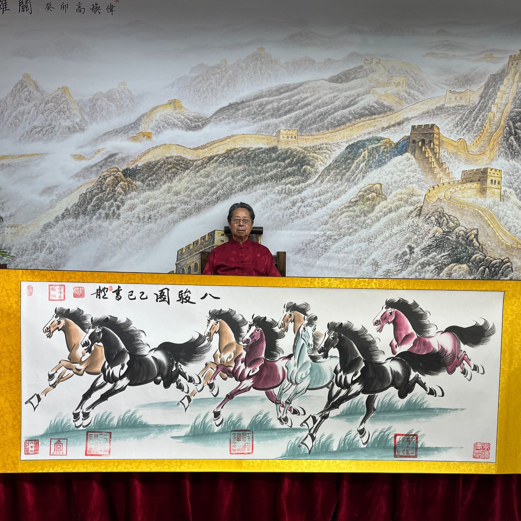 崔书体-八骏图-精品书画