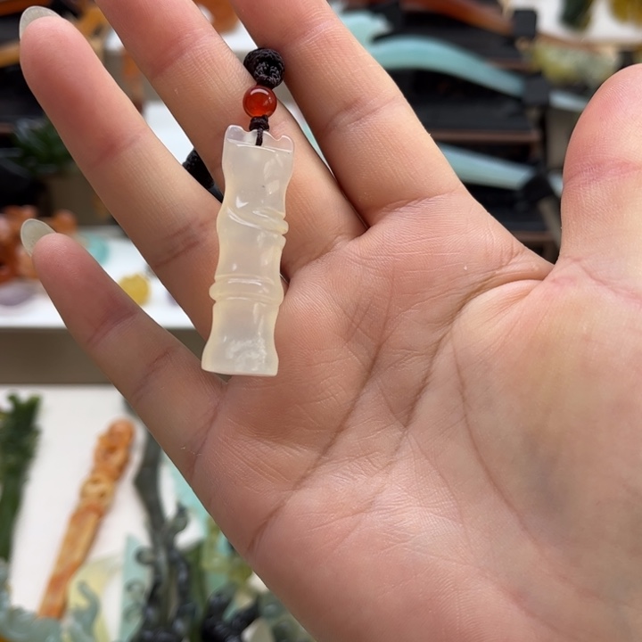 蛇纹石玉未镶嵌岫玉发簪