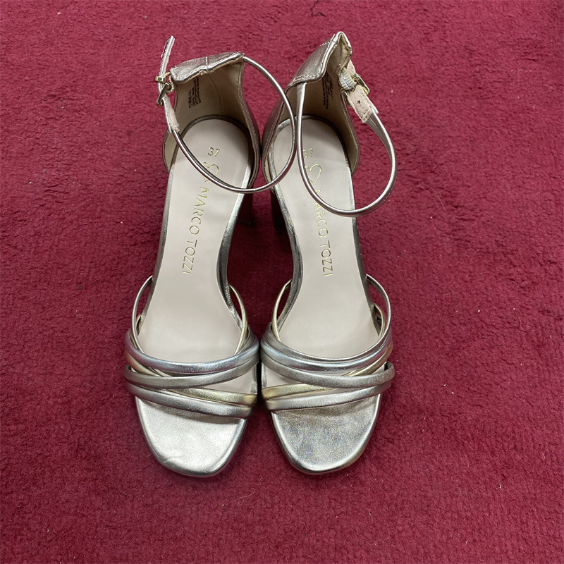 24年新款女鞋百搭高跟交叉带外穿时装凉鞋