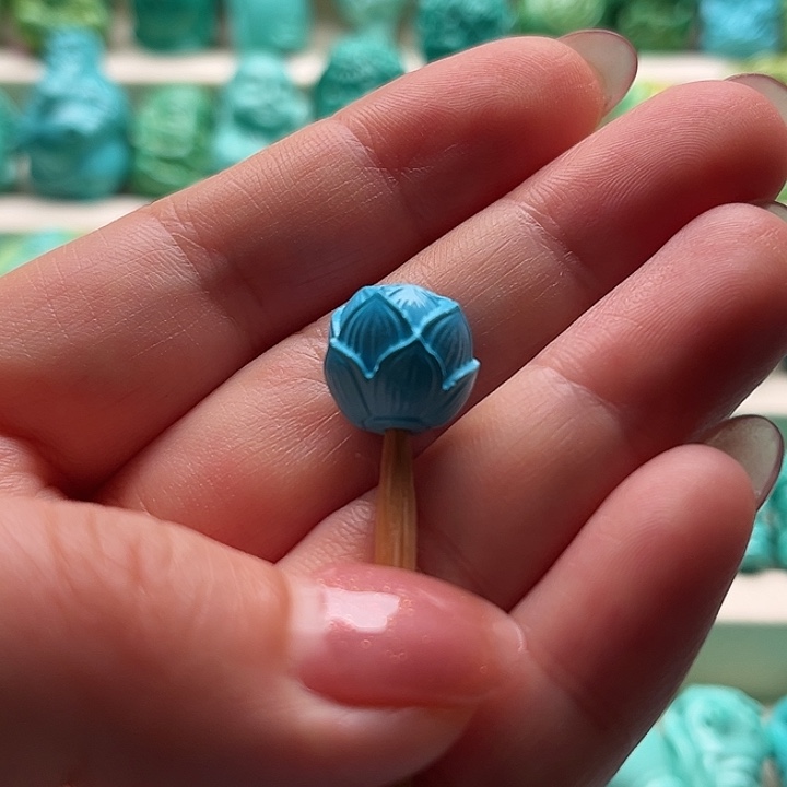 精工雕刻蓝莲花珠