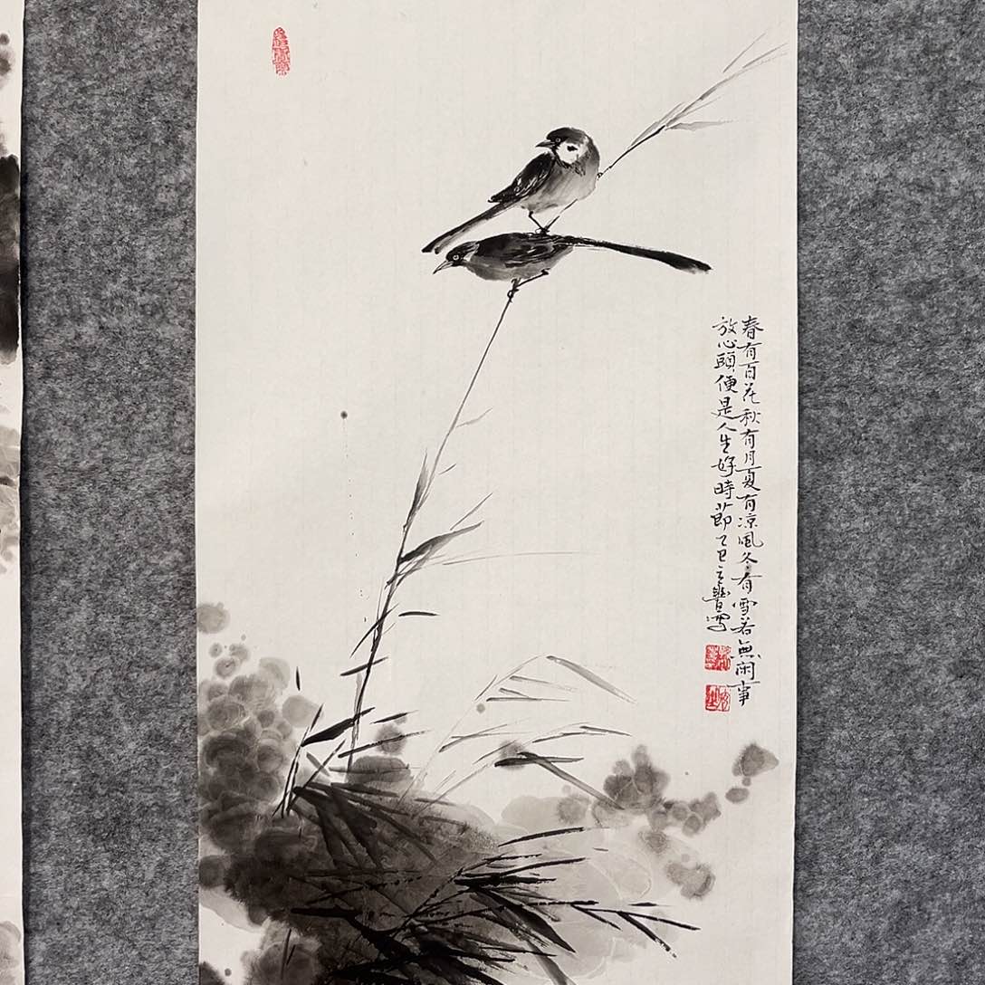国画花鸟画作品写意